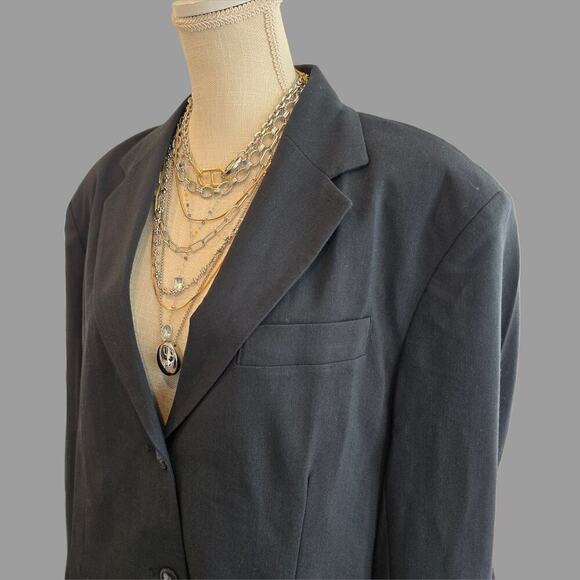 TOPSHOP NWT Blue Oversized Grandpa Blazer Women's Sz. 8 - Picture 3 of 6